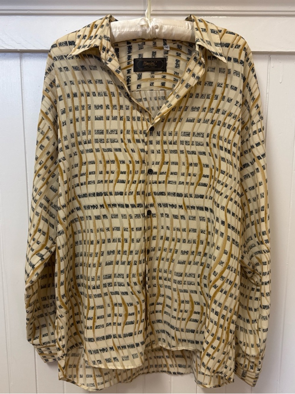 Vintage Abstract Long-sleeve Button Down
